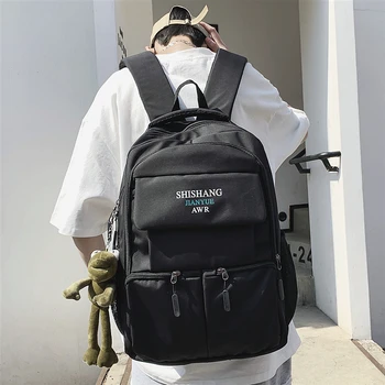 

Waterproof Fashion Backpack Men Large-capacity Panelled Schoolbag for Boy Male Japanese Campus High School Students Backpack New