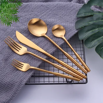 

10Pcs/set Tableware black Cutlery Set 304 Stainless Steel Dinnerware Western Silver Silverware Flatware Set forks knives spoons