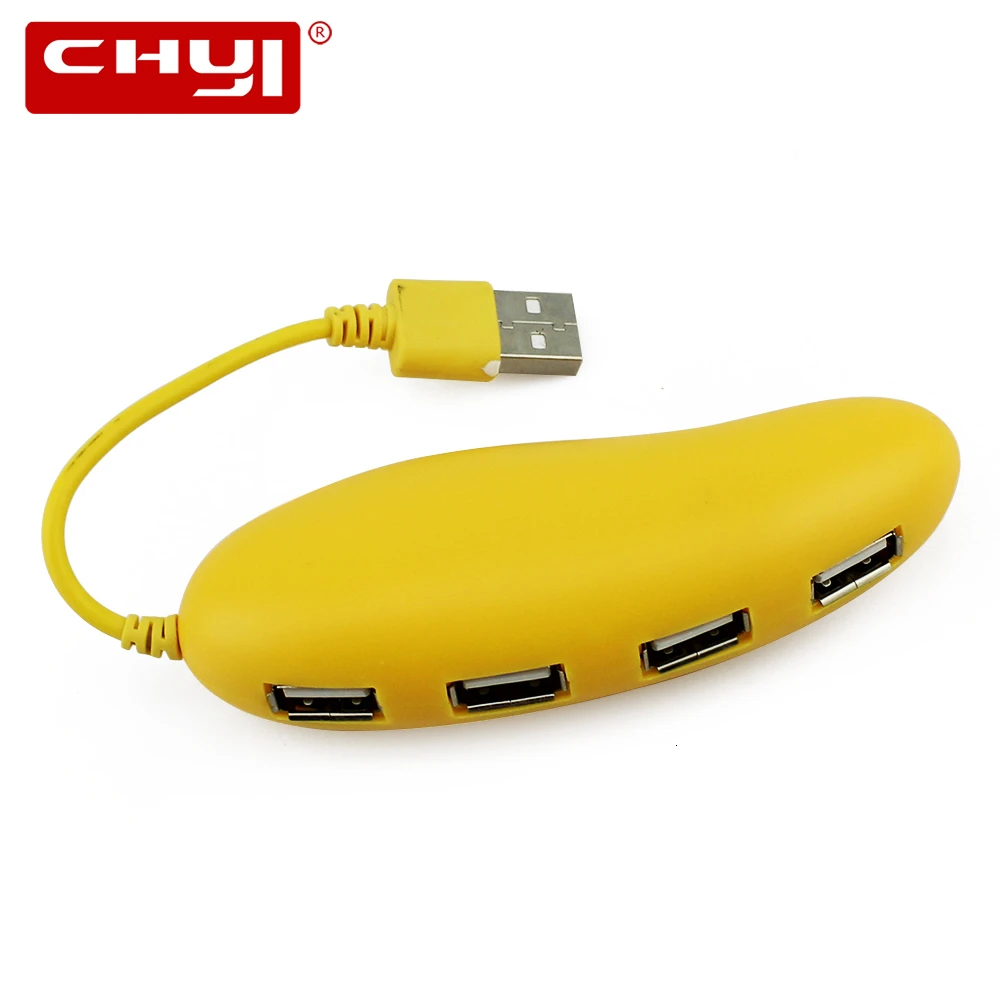 

CHYI 4 Port Micro Usb Hub 2.0 Multi Port Creative Fruit Usb Hab Mini Combo Splitter Cute Mango Shape Kid Adapter For Computer PC
