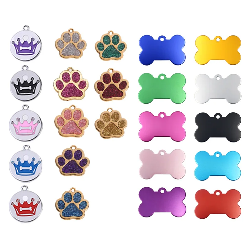 Pet ID Tags Dog Collar Tags Pet ID Medal Pendant Personalized Laser Engraving Metal Pet Name Tag Anti-lost Customized Dog Cat ID Collar Puppy Nameplate Tag Pendant Supplies
