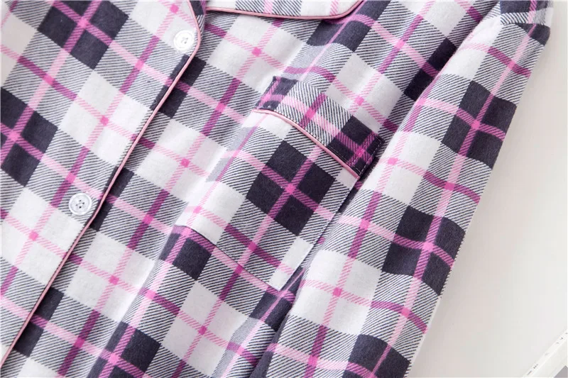 New European Large Size Long Night Pyjamas Long-sleeved Cotton Brushed Fabric Nightgown Women Sleepwear Home Sleeping Dress