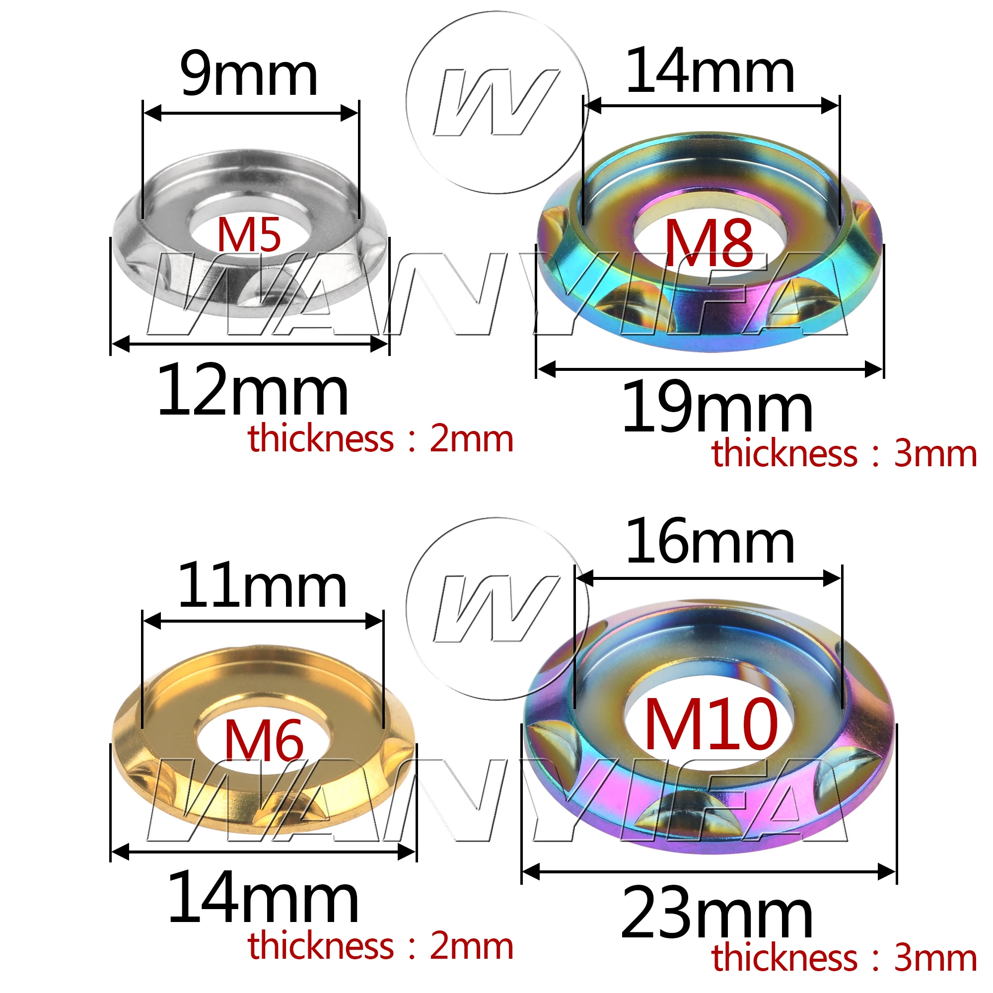 extravagante para bicicleta, motocicleta, carro, M5, M6, M8, M10, 10 peças