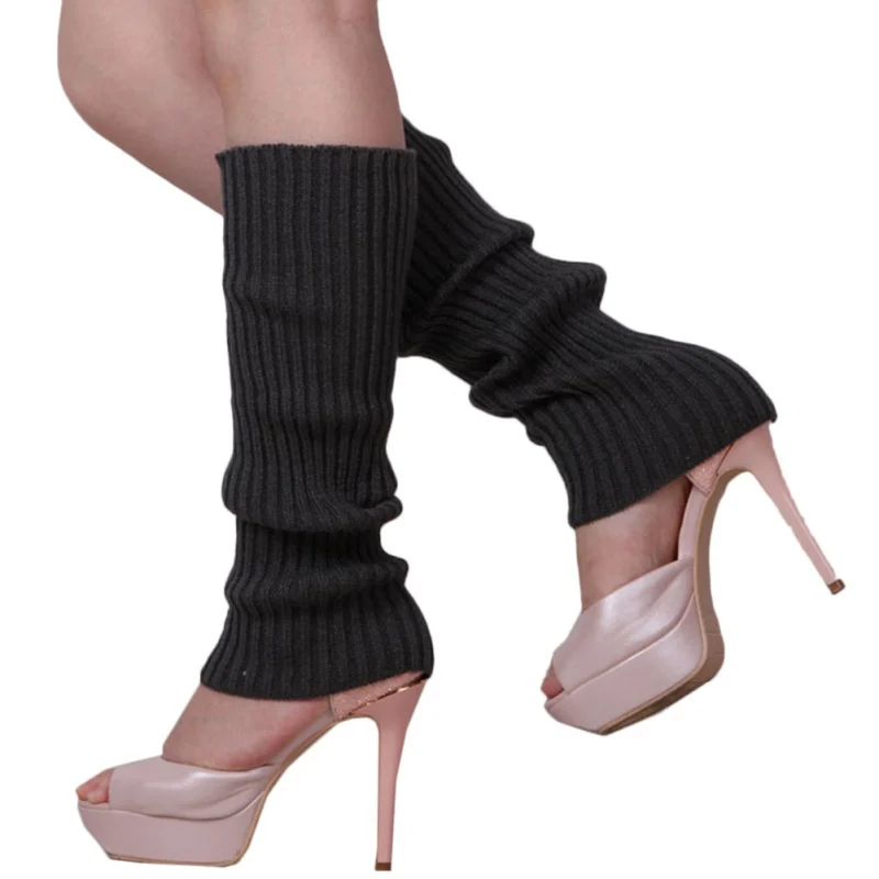 Autumn Winter Warm Ladies Leg Warmers Solid Color Knitted Bandelettes Thigh Bands Boot Sock Beenwarmers