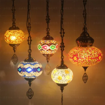 

Cross-border Mosaic chandeliers Turkey retro bar bar Mediterranean droplight characteristics of lamps and lanterns