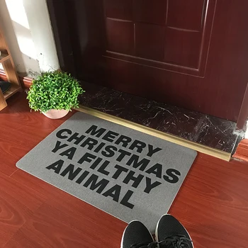 

Doormat Entrance Floor Mat Funny Door Mat Merry Christmas Ya Filthy Animal Non-slip Doormat Machine Washable Top Drop Shipping
