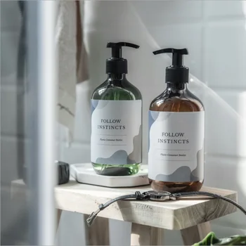 

Lotion Sub-bottle Split bottles Large Capacity Shampoo Shower Gel Empty Bottle-amber Brown Dark green Bathroom Storage Jar 500ml