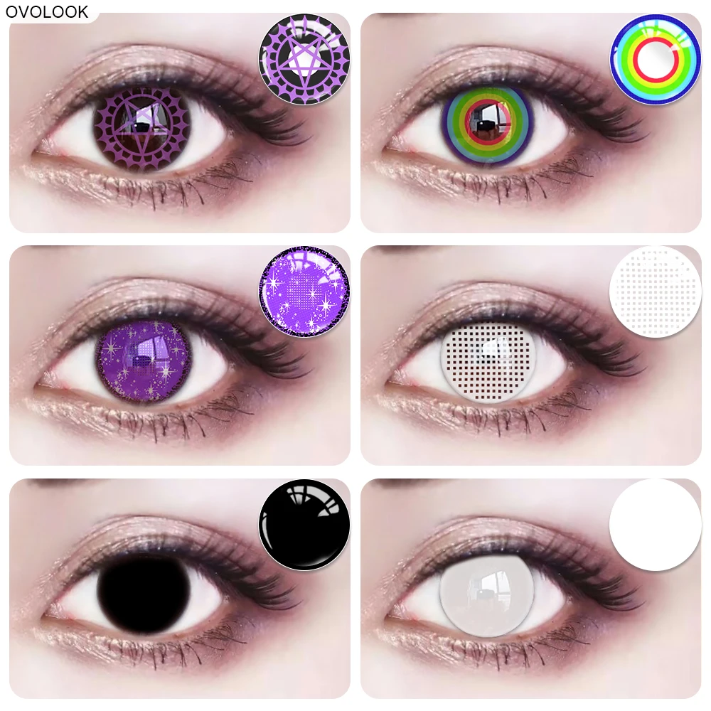 OVOLOOK 1 пара (2 шт.) 10 тон Косплэй контактные линзы Цвет ed для глаз Хэллоуин Макияж