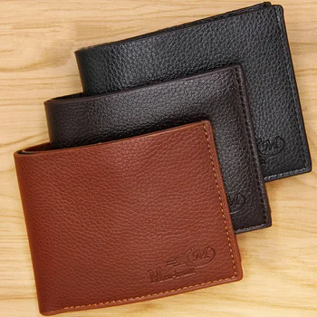 

Top 2019 Vintage Men Leather Brand Luxury Wallet Short Slim Male Purses Money Clip Credit Card Dollar Price Christmas Halloween