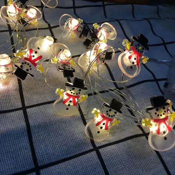 

Christmas Decoration 20 LED Strip Lights String For Home Christmas Xmas Tree Lamp 2021 New Year'S Decor Snowman Star Snowflake