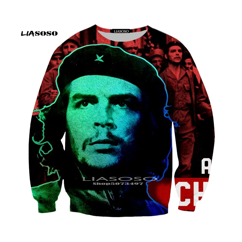 11 Liasoso, осенняя мода, мужская и женская толстовка, 3D принт, Che Guevara, толстовка с капюшоном, аниме, Harajuku, унисекс, длинный рукав, Повседневный, Забавный пуловер - Цвет: 11