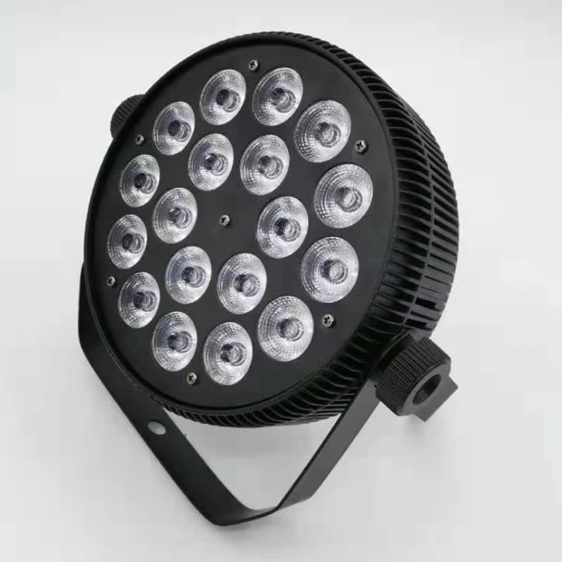 16 piezas nuevo par pude 18*18 Вт rgbwa lavado uv 6 en 1 dmx led plana par 64 pude Led luz Par plana Mini etapa