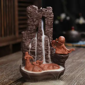 

Backflow Purple Sand Clay Incense Holder Creative Incense Burner Decor Aromatherapy Smoke Reflux Incense Stick Incense