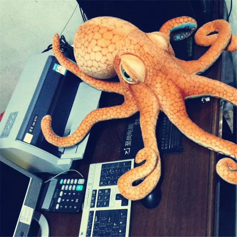 Giant Realistic Stuffed Marine Animals Soft Plush Toy Octopus Orange