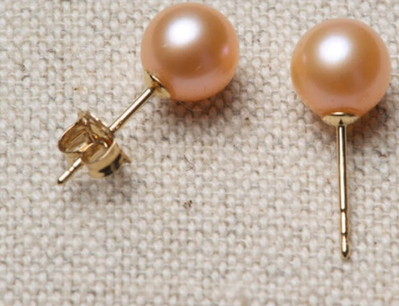 1015 + charmoso par DE AAA 9-10 мм do mar sul brinco de ouro rosa 14 K | Украшения и аксессуары