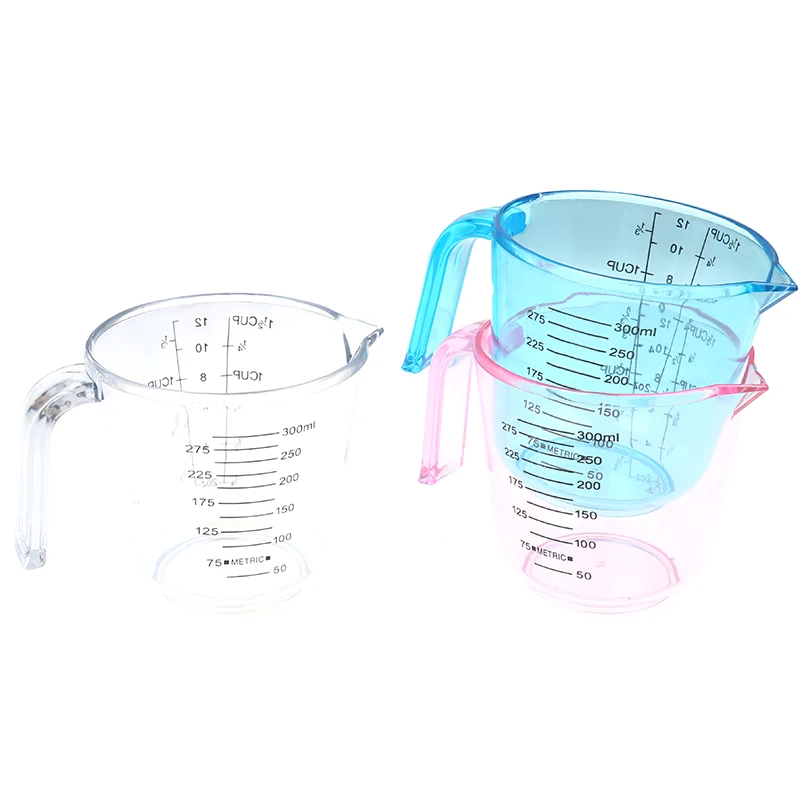 1PCS 300ml Plastic Measuring Cup High Quality Clear Scale Show Transparent Mug Pour Spout Measuring Device