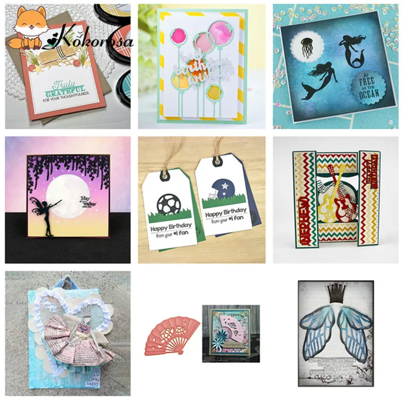 

Kokorosa Dies Cutting Balloons 2pcs Best Wishes Birthday Metal Crafts DIY Scrapbooking Photo Album Embossing Decorative Gift