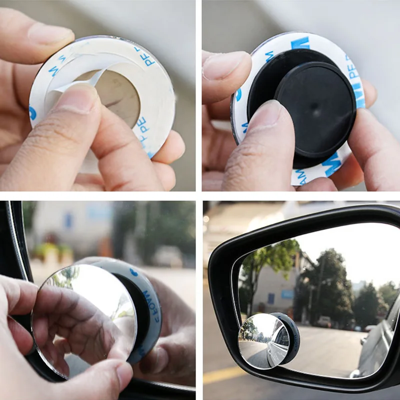 1pc Car Mirror 360 Wide Angle Round Convex Mirror Car Vehicle Side Blindspot Blind Spot Mirror Small Round Rear View Mirror