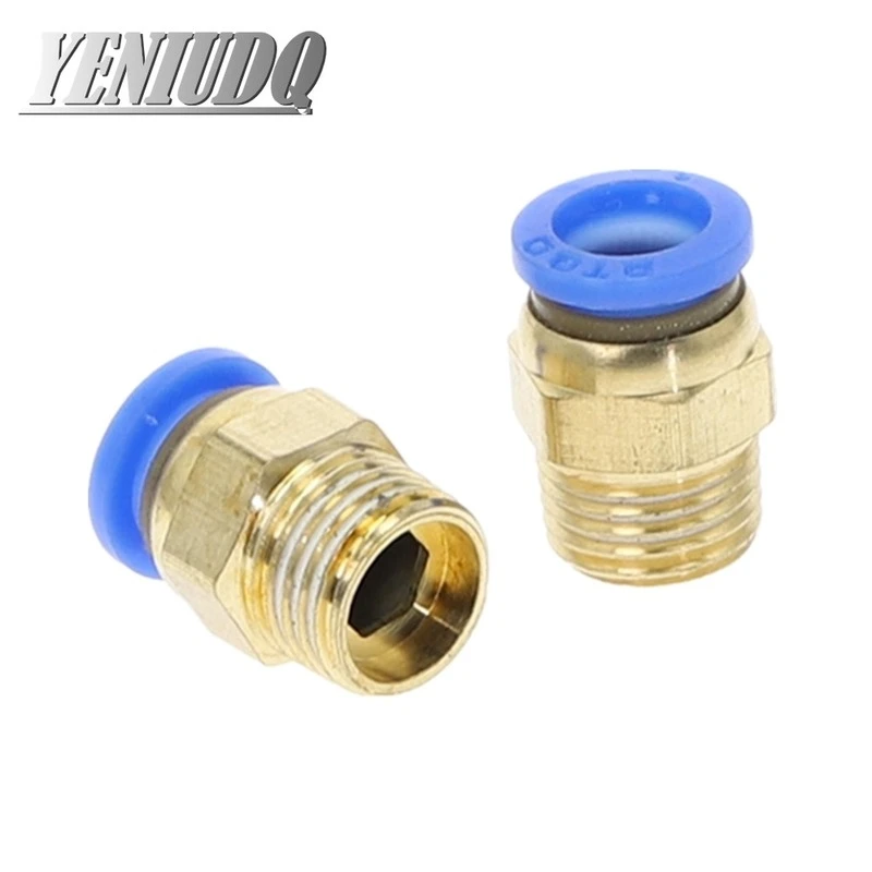 Color: 8MM; Specification: 1/4 KTS 1PCS Male Thread 1/8 1/4 3/8 1/2 to Tube 4 6 8 10 12mm Straight Push in Fitting Pneumatic Push to Connect Air 