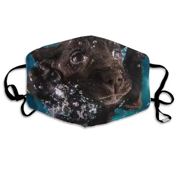 

Face Cloths Anti-Dust Mouth Cover Premium Black Labrador Retriever In The Water Washable And Reusable Cloth Warm Windproof For