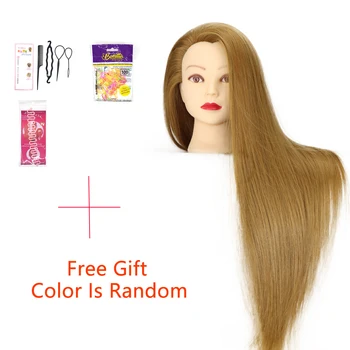 

Mannequin Head With 100% High Temperature Fiber Hair 70cm Bride Hairdressing Training Wig Head With Stand Cosmetology Doll Head