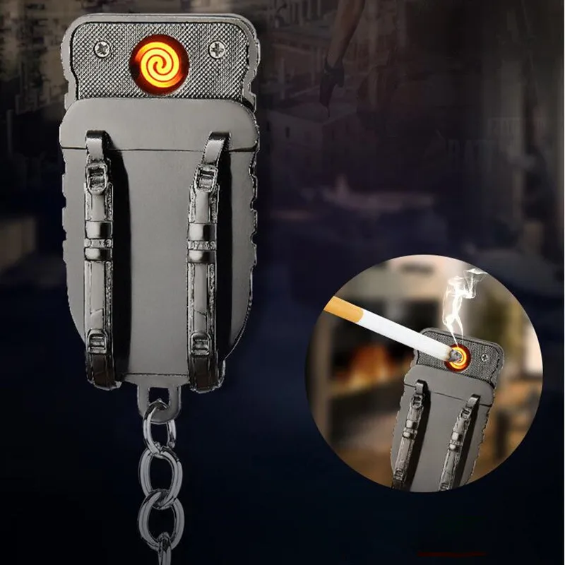 Новая зажигалка для сигарета с зарядкой от USB ветрозащитная беспламенная