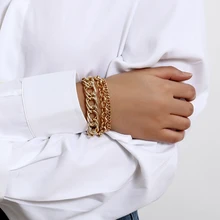 IngeSight. Z 3 шт./лот панк хип-хоп толстые панцирные кубинские браслеты State для мужчин t толстый тяжелый металлический браслет для женщин мужские ювелирные изделия