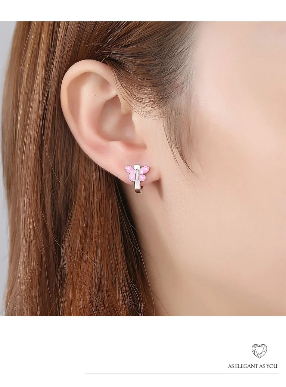 Wholesale 5PCS 925 Sterling Silver Animal butterfly Stud Earrings for Women Earrings Silver Jewelry Fashion Gift