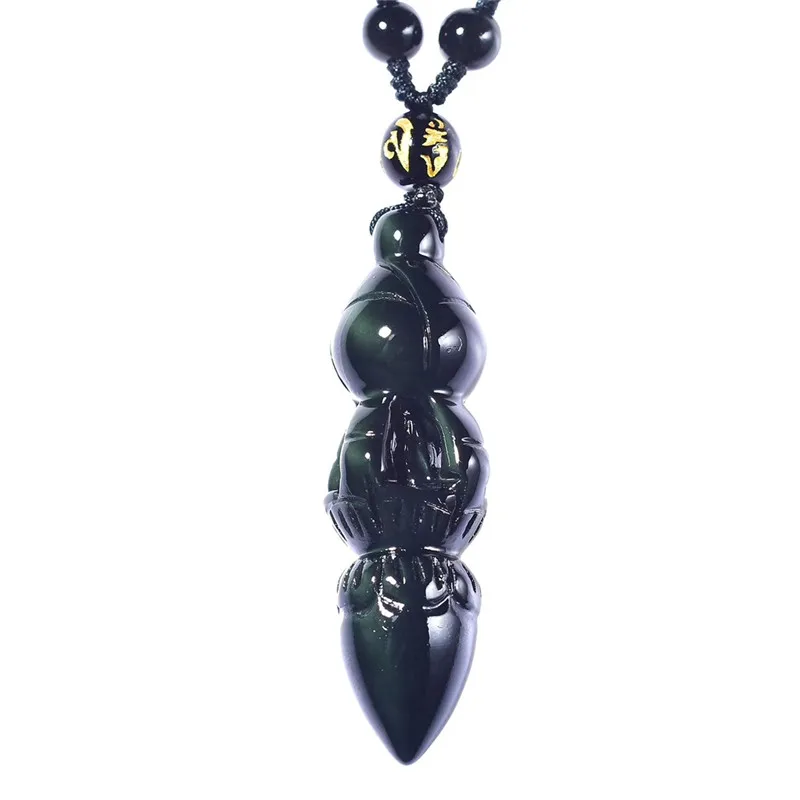 

Wholesale Natural rainbow Obsidian Hand-carve vajry pestle Pendant Necklace Fine Statues Jewelry