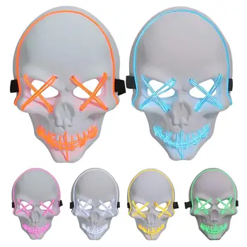 

Halloween LED Glow Mask Ghost Head Horror Halloween Luminous Fluorescent Masks Carnivals Festival Cosplay Costume Supplies