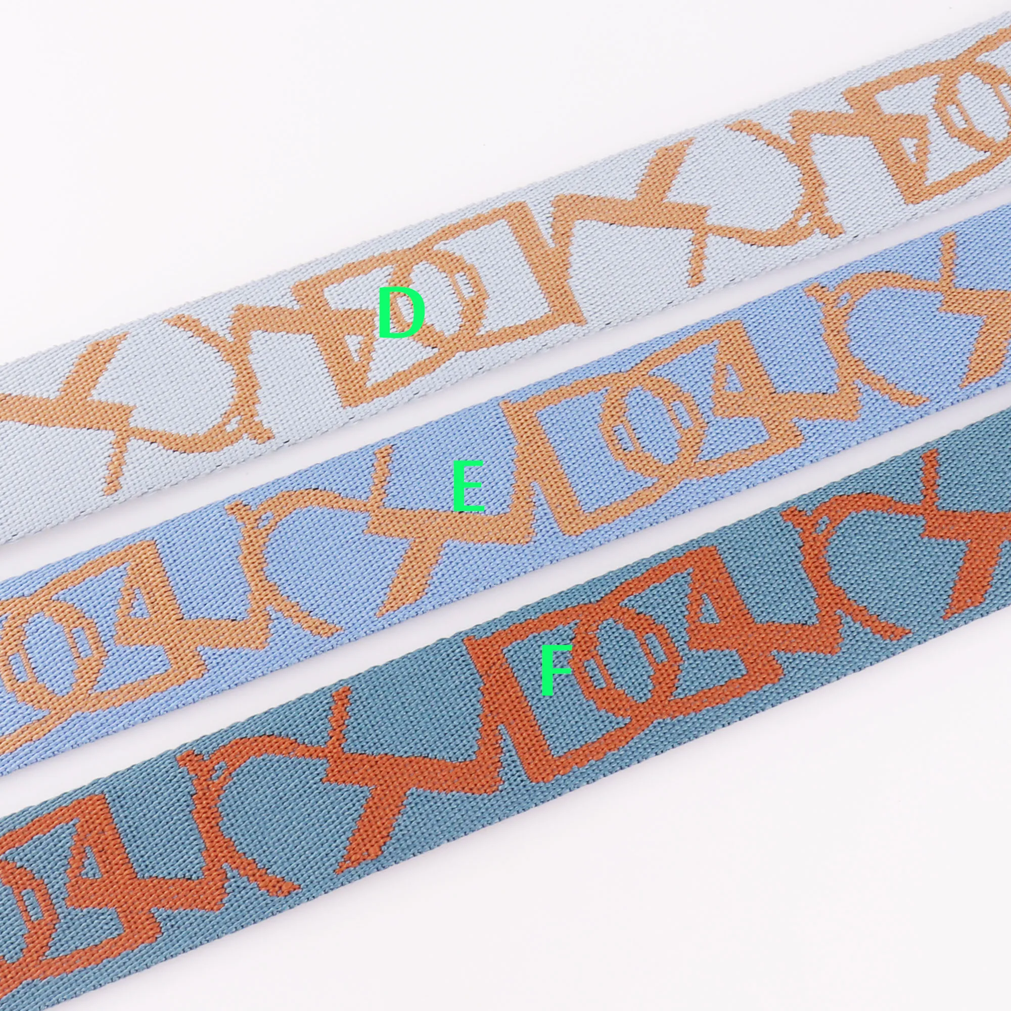 

10 yards Jacquard Webbing,38mm Ribbon Blue Striped Webbing Purse Bag Strap Geometric Pattern Webbing Belt handle