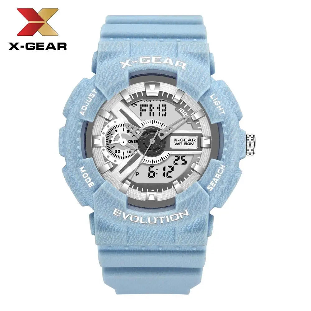 X-GEAR, Брендовые мужские спортивные часы, модные Chronos обратного отсчета, мужские водонепроницаемые светодиодный цифровые часы, мужские военные часы, мужские часы