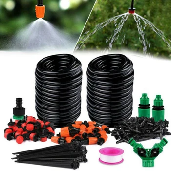 

100ft 30M Auto Drip Irrigation System Kit Timer Micro Sprinkler Garden Watering For Patio Atrium And Greenhouse Plants