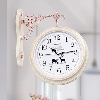 

Outdoor Double Sided Wall Clock Electronic Modern Design Silent Living Room Wall Clock Creative Reloj De Pared Home Watch JJ60WC