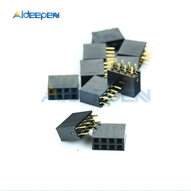 New 10Pcs 2.54mm 2x4Pin Double Row Female Straight Header Pitch Socket Pin Strip 
