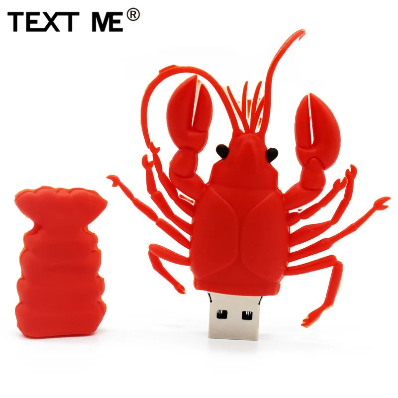 TEXT ME st мультфильм красный омар usb2.0 4 ГБ 8 ГБ 16 ГБ 32 ГБ 64 ГБ флеш-накопитель USB флеш-накопитель креативный подарок