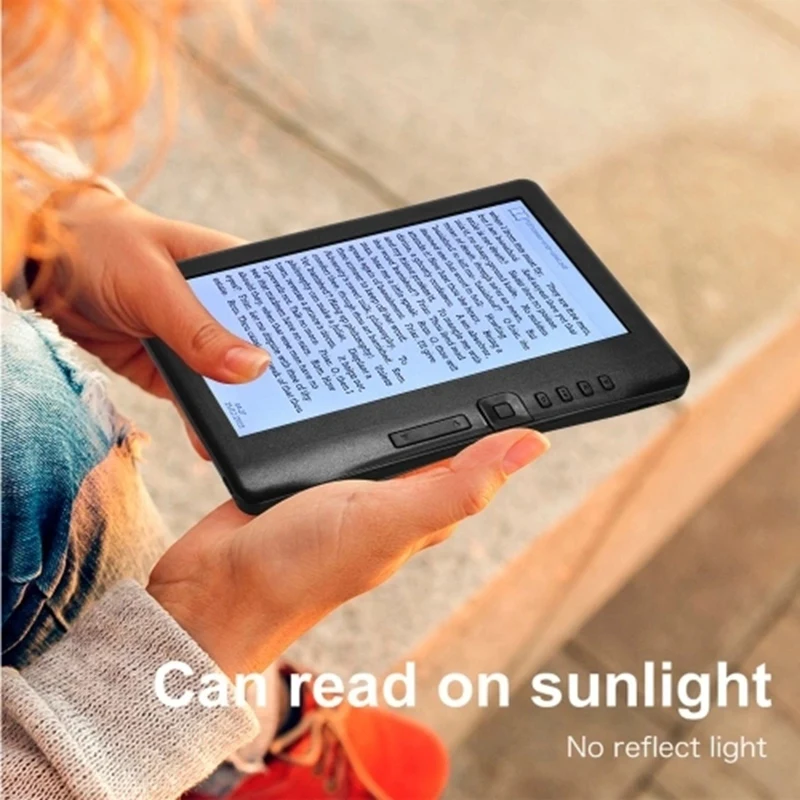  Portable 7 Inch 800 x 480P E-Reader Color Screen Glare-Free Built-In 4GB Memory Storage Backlight B