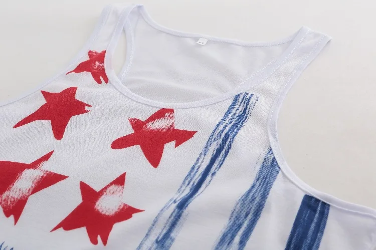 Hot Summer Men's Sleeveless Tank Top Scholar Flag Printed Muscular Fitness Tank Top European And American-Style Hard Han Fe