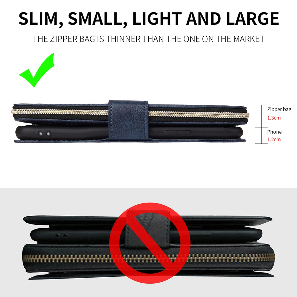 Ultra Thin Zipper Cover For iPhone 13 Mini Case iPhone 6 6S Plus 7 8 X 10 XR XS Max 11 12 iPhone11 Pro Max SE 2020 Stand Fundas iphone 12 pro max wallet case