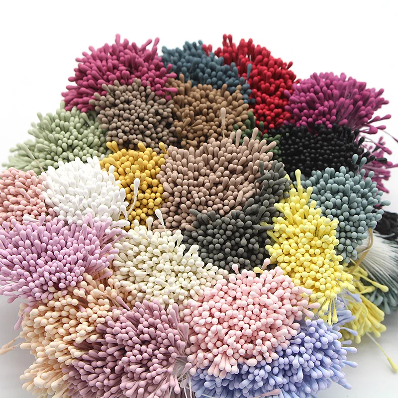 1800Pcs Artificial flower Stamen 1mm Mini Flower Stamen Pistil for Party Decoration with 22 Random Colors 