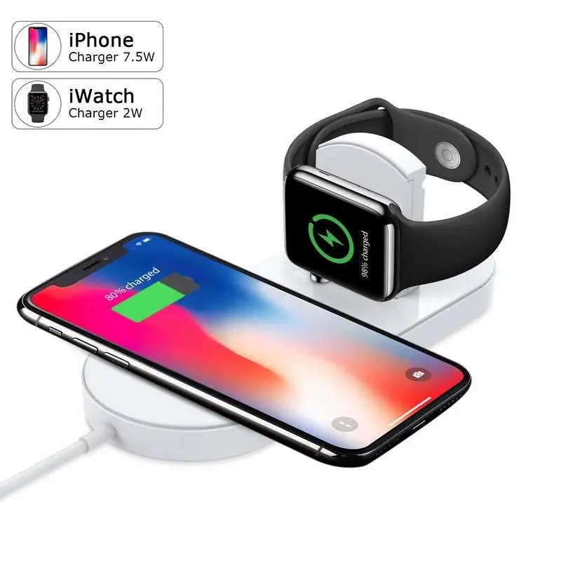 Для Apple Watch Series 4 3 2 зарядная док-станция QI Беспроводная Подставка для зарядки держатель для IPhone X XR XS samsung Galaxy S9 Plus S8 Note 9