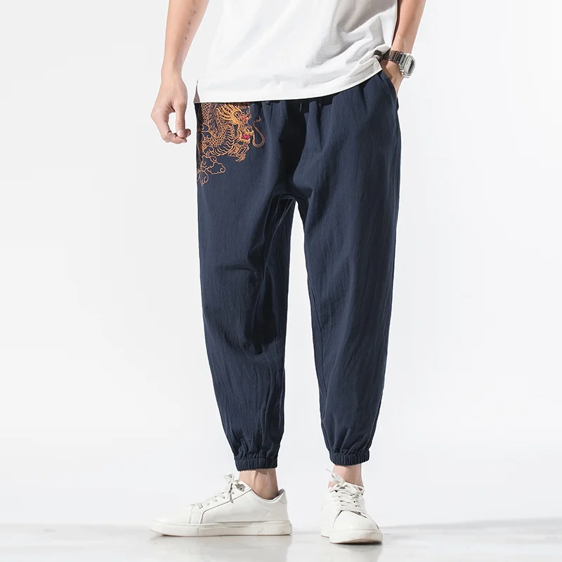 

Embroidery Pants Men Joggers Trousers Mens Pants Streetwear 2020 Loose Sweatpants Fashion Harem Pants Male Large Size M-5XL