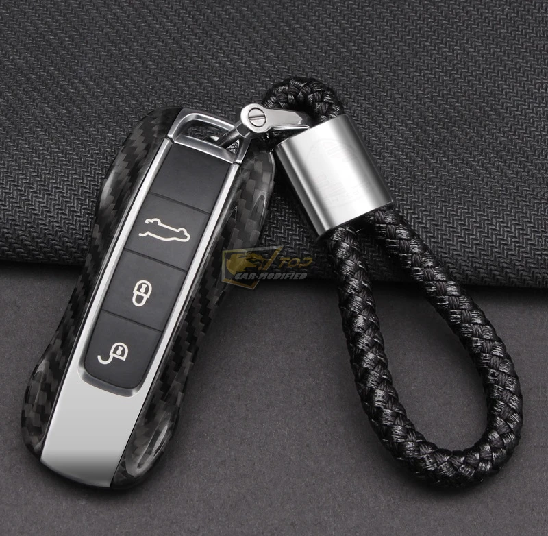 16-Free shipping 100% Real Pure DRY Carbon Fiber Car Key Case Cover Shell For Porsche Panamera  Macan  Cayenne718911