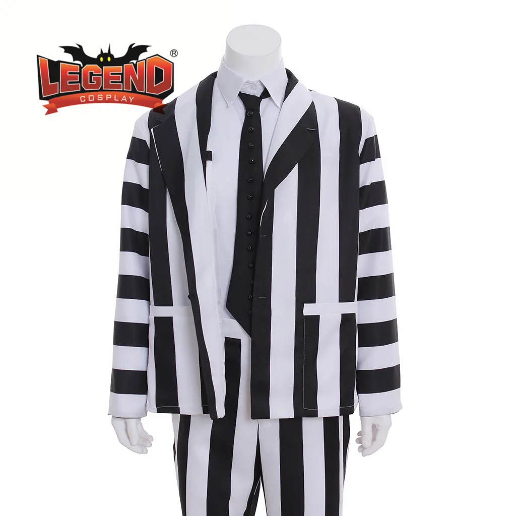 Beetlejuice/костюм для косплея в черно-белую полоску; костюм для косплея