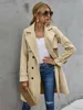 Women’s Belted Trench Coat | Long Sleeve Lapel coat for women