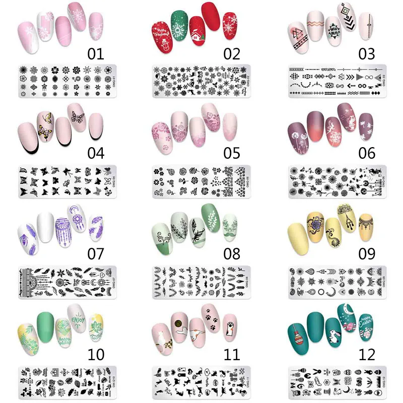 

Japanese Nail Art Printing Template Marble Pattern Printing Steel Plate Christmas Snowflake Nail Art Printing Steel Plate