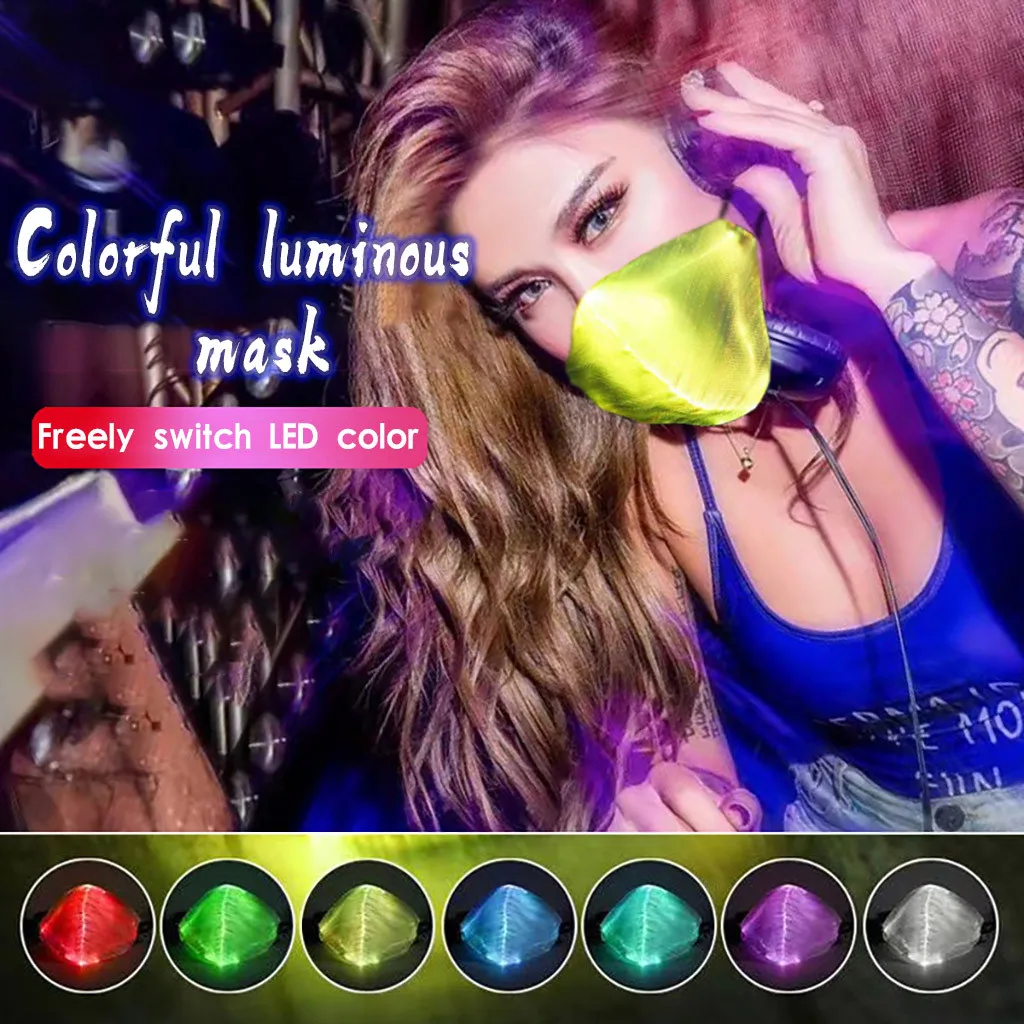Reusable Face Mask Fashion Mouth Mask Led Flashing Mask 7 Colors Luminous Light For Men Women Rave Mask Music Party Mascarillas Reusable Face Mask Fashion Mouth Mask Led Flashing Mask 7 Colors Luminous Light For Men Women Rave Mask Music Party Mascarillas