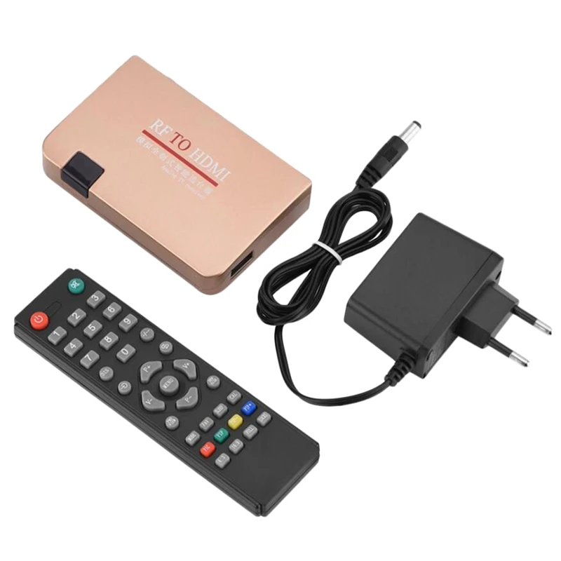 

RF To HDMI Converter Adapter Analog Receiver Analog TV Box Digital Box Remote Control EU Plug