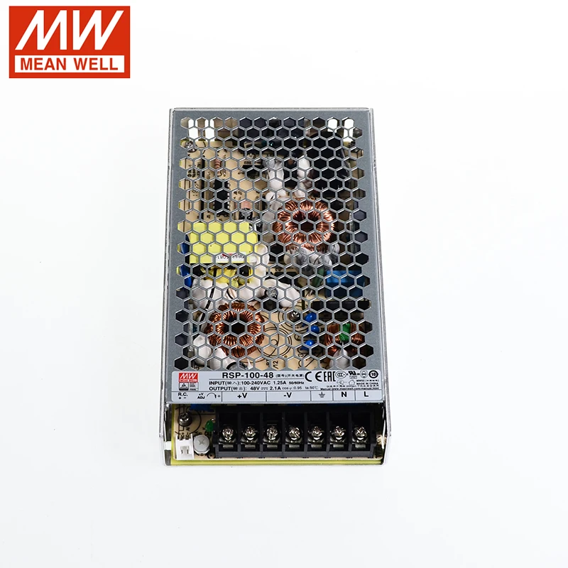 MEAN WELL RSP-100-48 импульсный источник питания 110 V/220 V AC до 48V DC 2.1A 100W pfc Meanwell трансформатор Замена SP-100-48