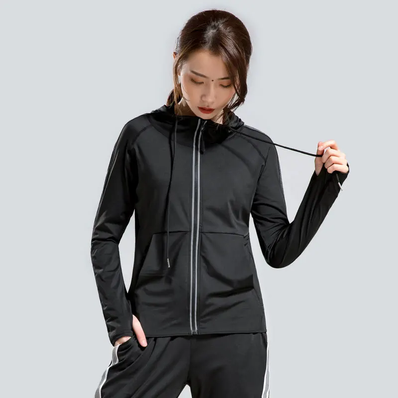 

Sports Jacket Female Autumn and Winter Plus Size Yoga Shirt Loose Fitness Long Sleeve Zipper Running Clothes
