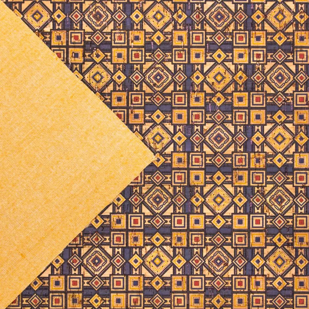 Cork Fabric Portuguese Ceramic Tile Mosaic Pattern Cof 299 Jewelry Ceramic Tile Mosaic Pattern Cof 299